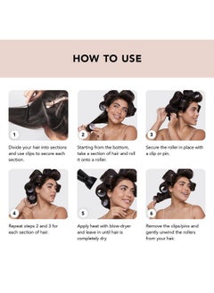 Kitsch Kitsch Ceramic Thermal Rollers - Self Grip Hair Rollers for Blowout Look Long Hair, Curlers for Short Hair and Medium Hair, Volume Curls, Ceramic Coated Core, Easy to Use, All Hair Length - Black, 8pc  - Image 4