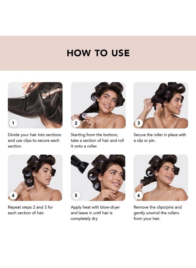 Kitsch Ceramic Thermal Rollers - Self Grip Hair Rollers for Blowout Look Long Hair, Curlers for Short Hair and Medium Hair, Volume Curls, Ceramic Coated Core, Easy to Use, All Hair Length - Black, 8pc - Image 4