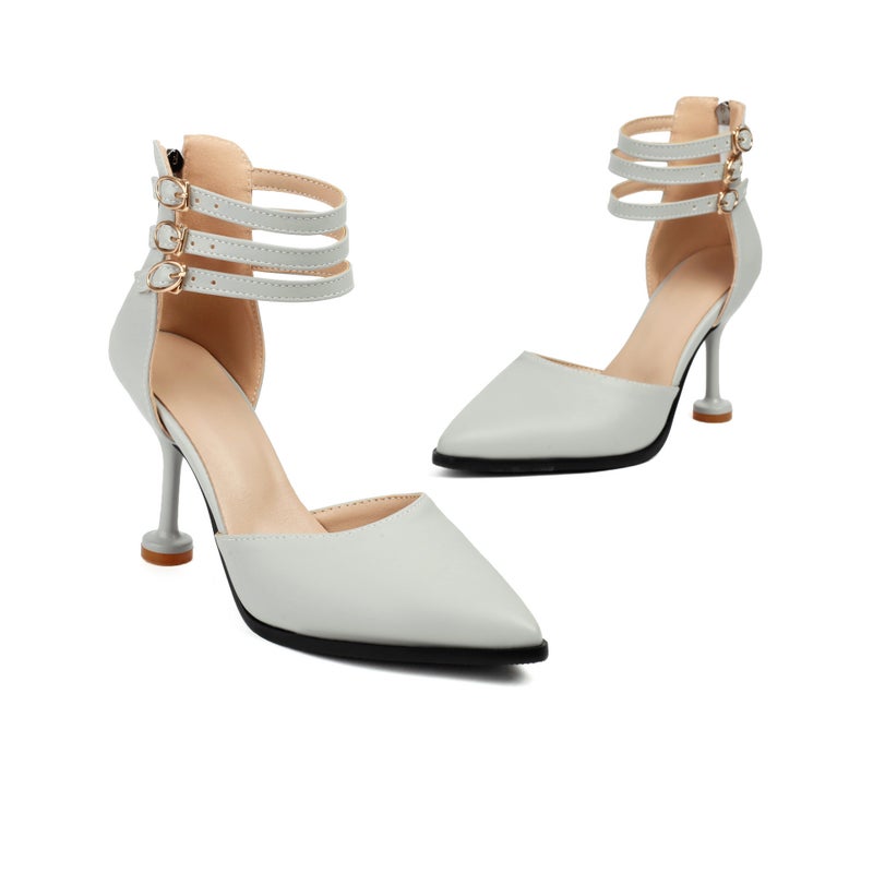 In The Of 2024 High-Heeled 40-47 Plus Size Pointed Three-Breasted Hollow Sandals Women - Image 1