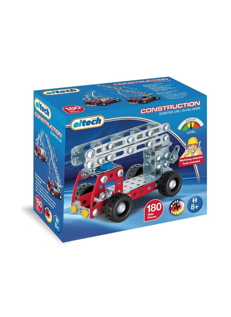 eitech eitech Small Red Fire Truck Metal Building Kit for 8+ Years Toy Construction Set for Developing STEM and Engineering Skills 180 Pieces  - Image 3