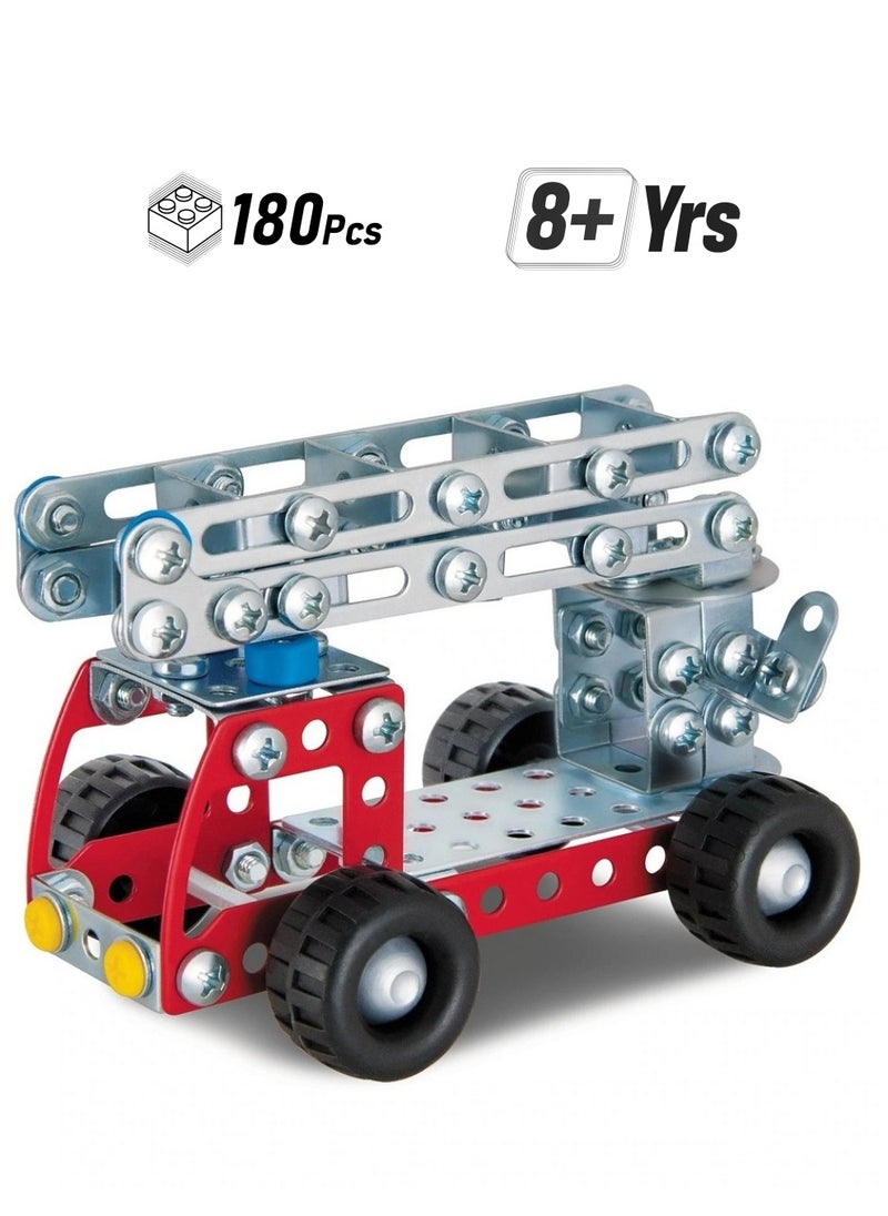 eitech eitech Small Red Fire Truck Metal Building Kit for 8+ Years Toy Construction Set for Developing STEM and Engineering Skills 180 Pieces  - Image 1