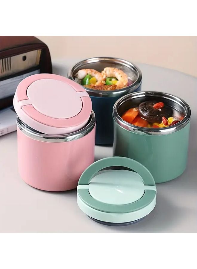 Stainless Steel Insulated Lunch Box 630ml Green Leak Proof Hot Cold Separation - Image 2