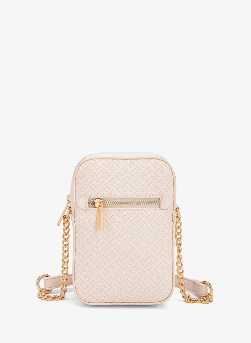 Flora Bella Monogram Print Crossbody Bag With Zip Closure