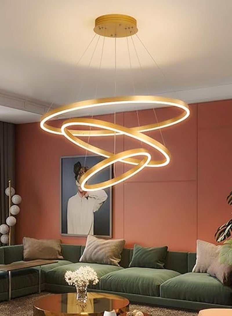 Vmax Modern LED Pendant Light with Remote Control - 120 W | LED Chandelier Pendant light Fixture for Living Room, Bedroom | Dimmable Smart Chandelier Pendant Lamp (Gold)  - Image 4