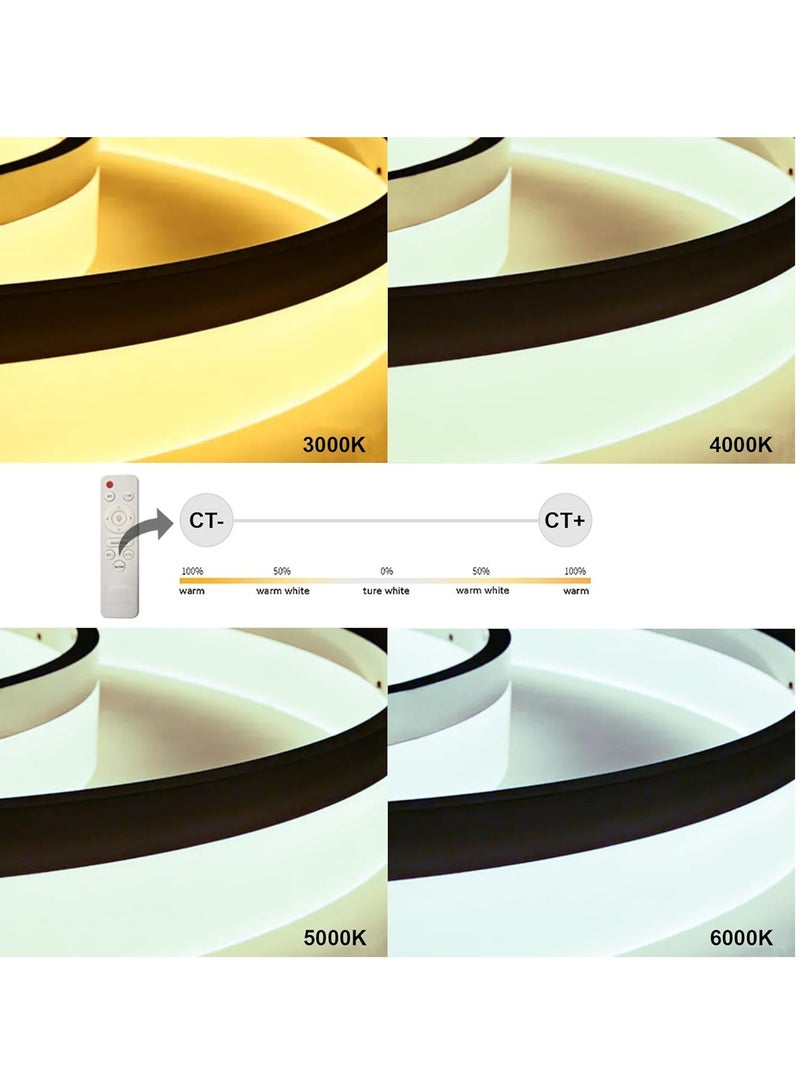 Vmax Modern LED Pendant Light with Remote Control - 120 W | LED Chandelier Pendant light Fixture for Living Room, Bedroom | Dimmable Smart Chandelier Pendant Lamp (Gold)  - Image 5