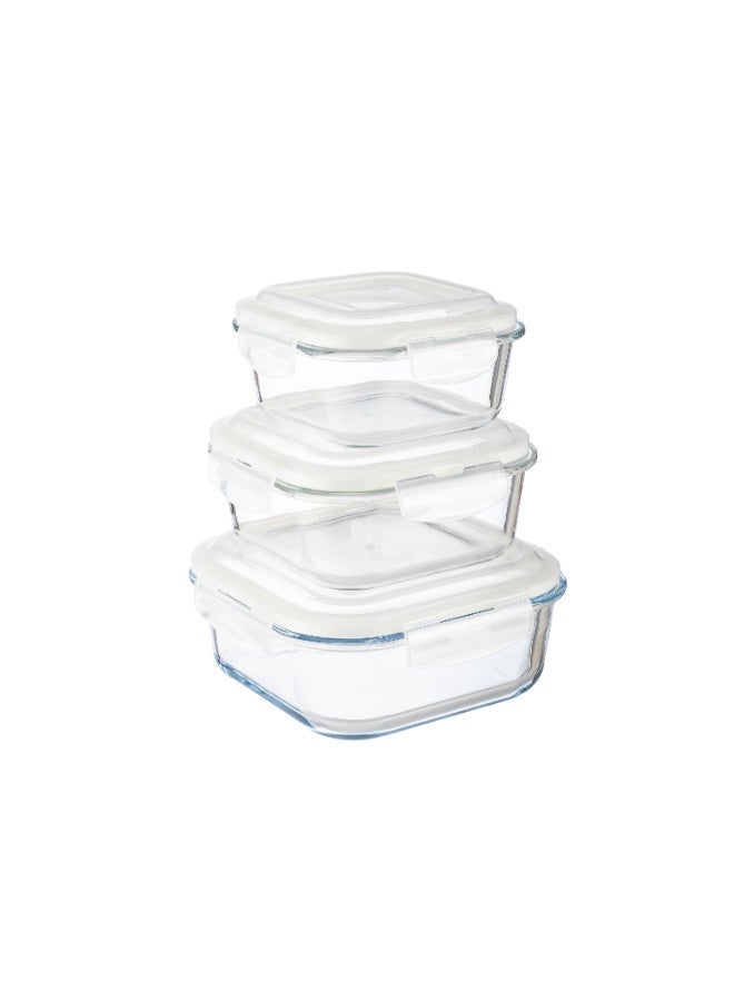 Bin Shahon 🥣 3-piece square glass food container set in multiple sizes – High-quality borosilicate glass - Image 2