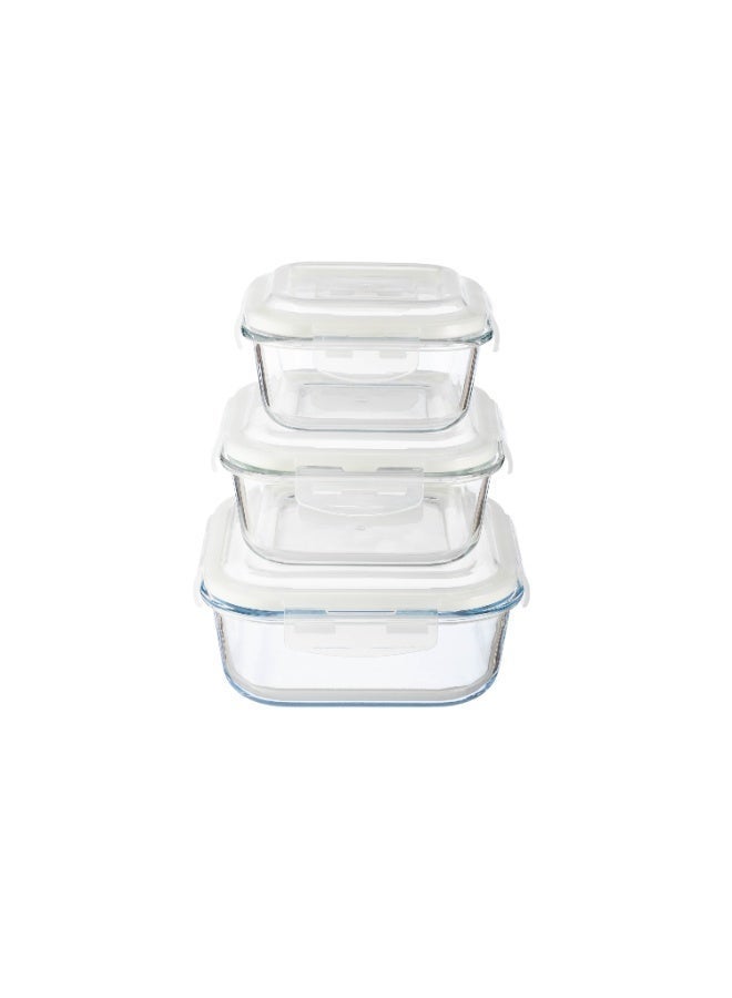 Bin Shahon 🥣 3-piece square glass food container set in multiple sizes – High-quality borosilicate glass - Image 3