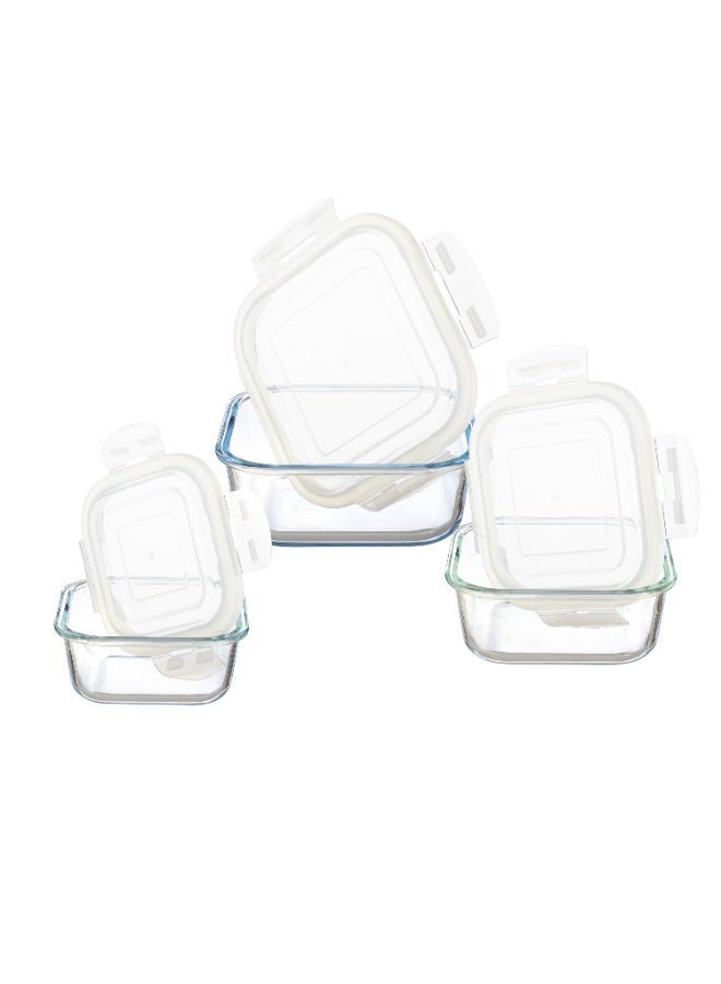Bin Shahon 🥣 3-piece square glass food container set in multiple sizes – High-quality borosilicate glass - Image 4