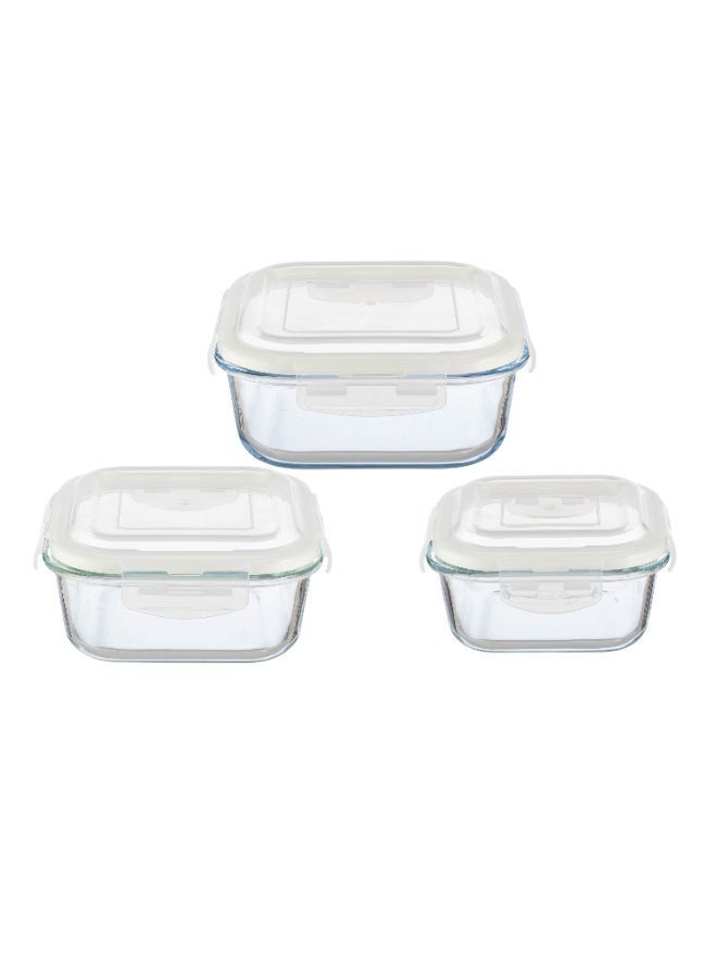 Bin Shahon 🥣 3-piece square glass food container set in multiple sizes – High-quality borosilicate glass - Image 5
