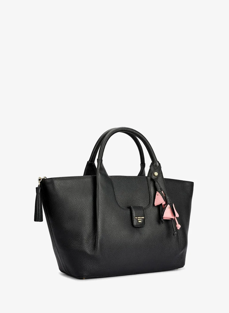 Da Milano black Willow Top Handle Bag (L) for Women | Best Price UAE