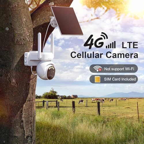 HOSAFE.COM 4G LTE Cellular Security Camera Wireless Outdoor, No WiFi Security Camera with Solar Panel, Off Grid Cell Camera for Jobsite, Built-in SIM Card - Image 2