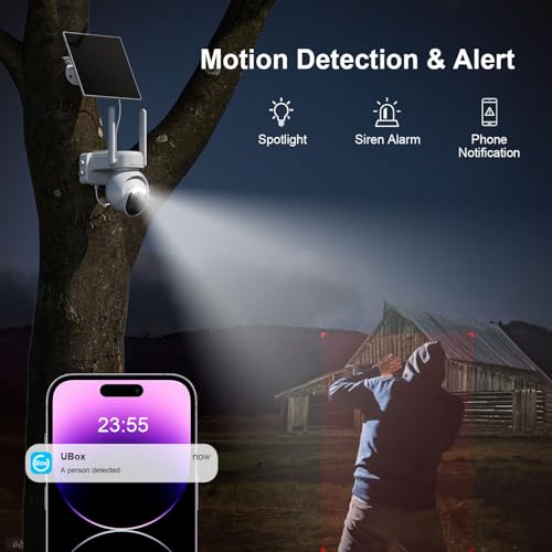 HOSAFE.COM 4G LTE Cellular Security Camera Wireless Outdoor, No WiFi Security Camera with Solar Panel, Off Grid Cell Camera for Jobsite, Built-in SIM Card - Image 4