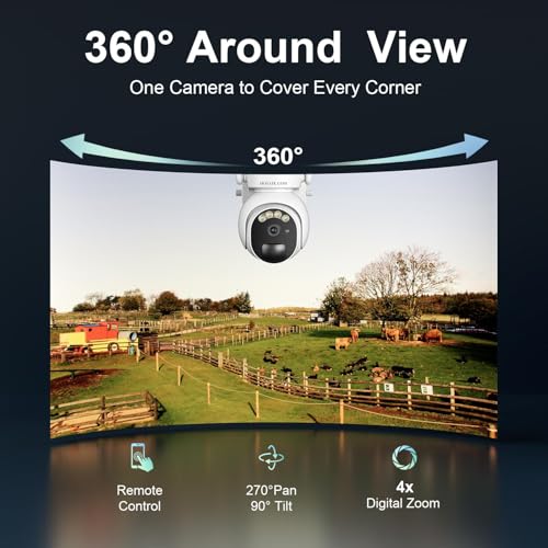 HOSAFE.COM 4G LTE Cellular Security Camera Wireless Outdoor, No WiFi Security Camera with Solar Panel, Off Grid Cell Camera for Jobsite, Built-in SIM Card - Image 3