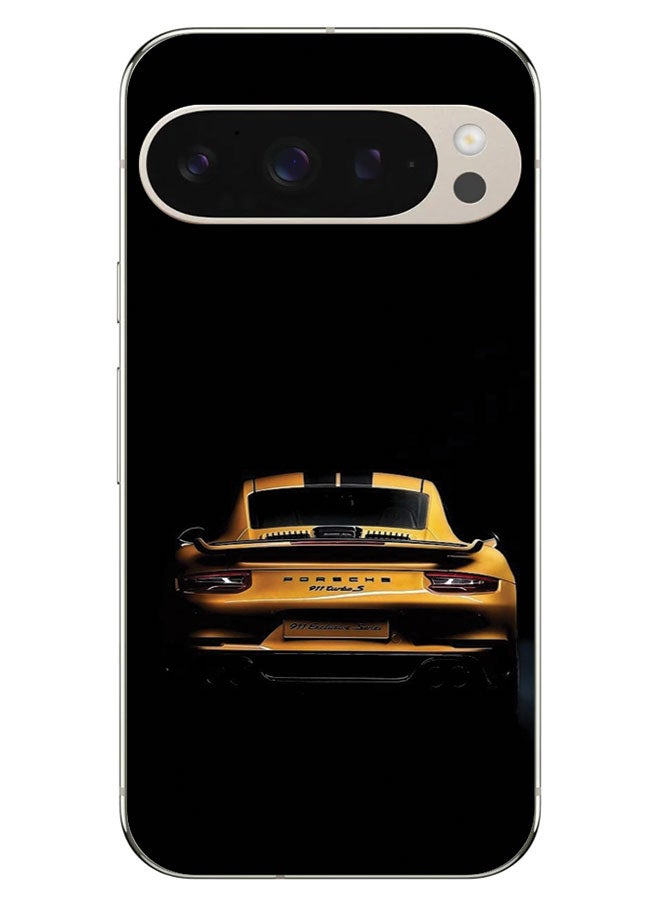 EYE CATCH Printed Protective Case Cover For Google Pixel 9 Pro XL  -  Porsche Yellow Car - Image 1