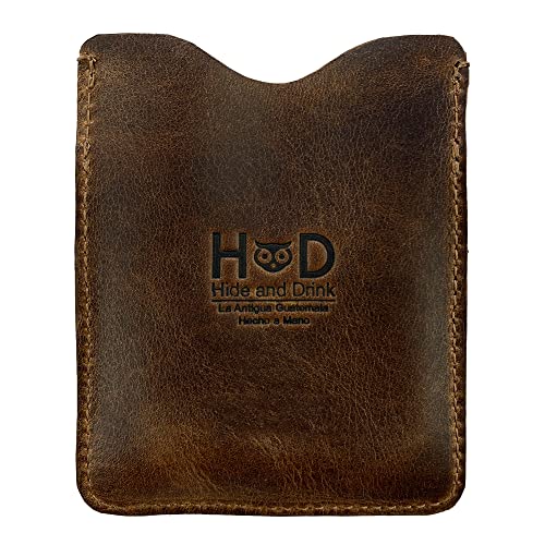 Hide & Drink Hide Drink Card Holder with Small Tools Slots Minimalist Organizer for Knife Flashlight Workshop Accessories Full Grain Leather Handmade Bourbon Brown - Image 3