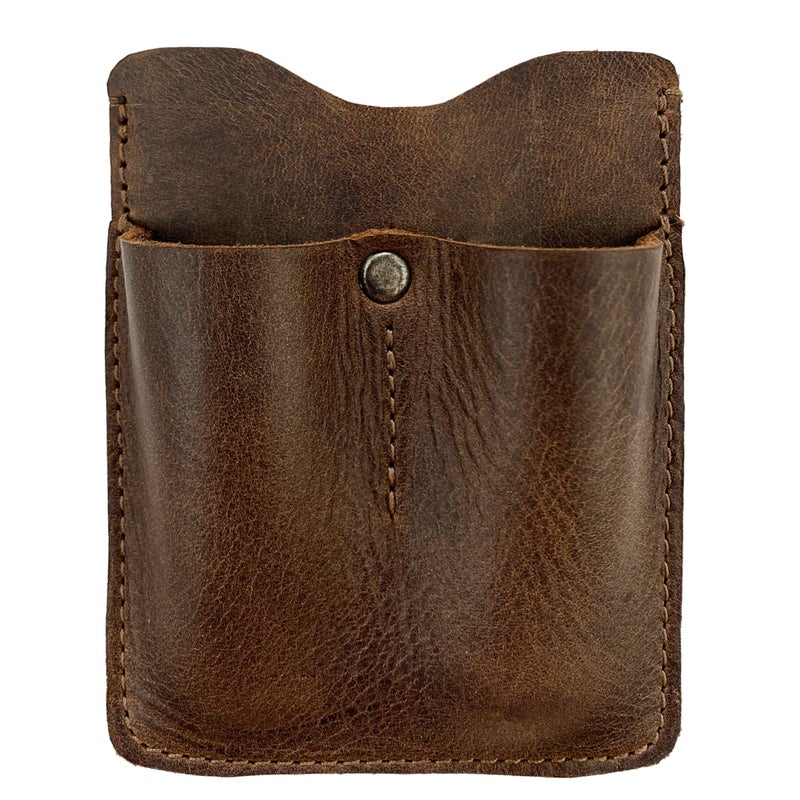 Hide & Drink Hide Drink Card Holder with Small Tools Slots Minimalist Organizer for Knife Flashlight Workshop Accessories Full Grain Leather Handmade Bourbon Brown - Image 2