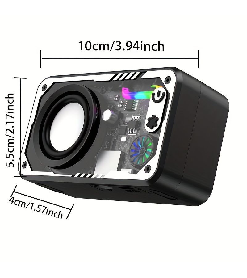 White Portable Wireless Speaker Mini Mechanical Style Cool White - Image 2