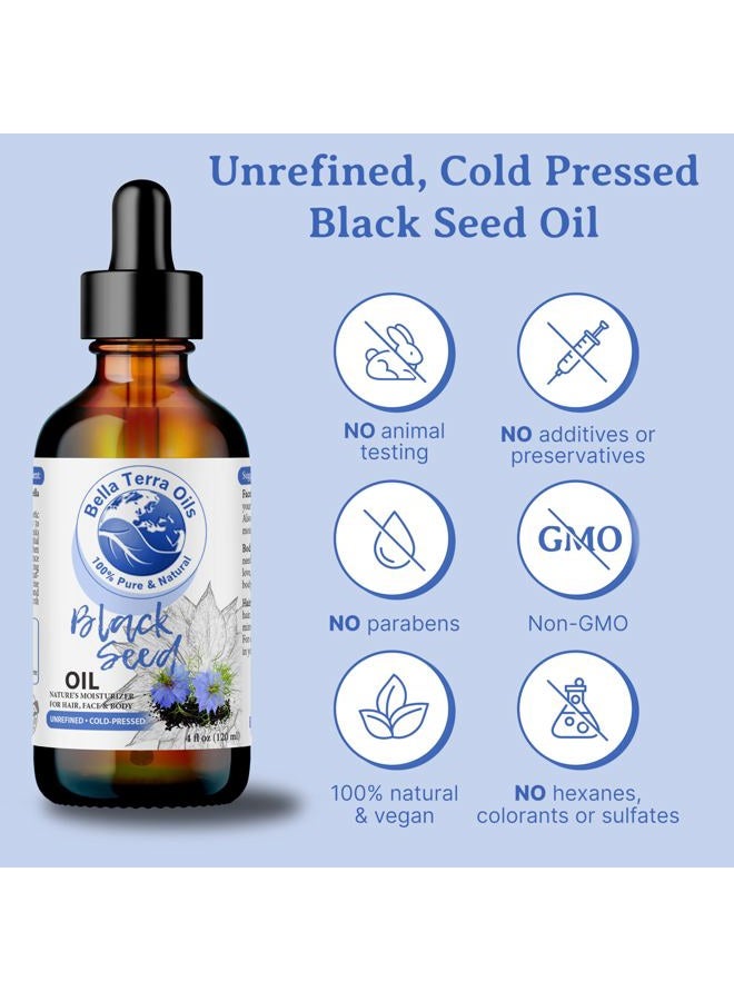 Bella Terra Oils Black Seed Oil 16oz - Purity from Black Cumin Seeds, Bursting with Omega Fatty Acids & Vitamins, Enhance Your Beauty Regimen - Image 4
