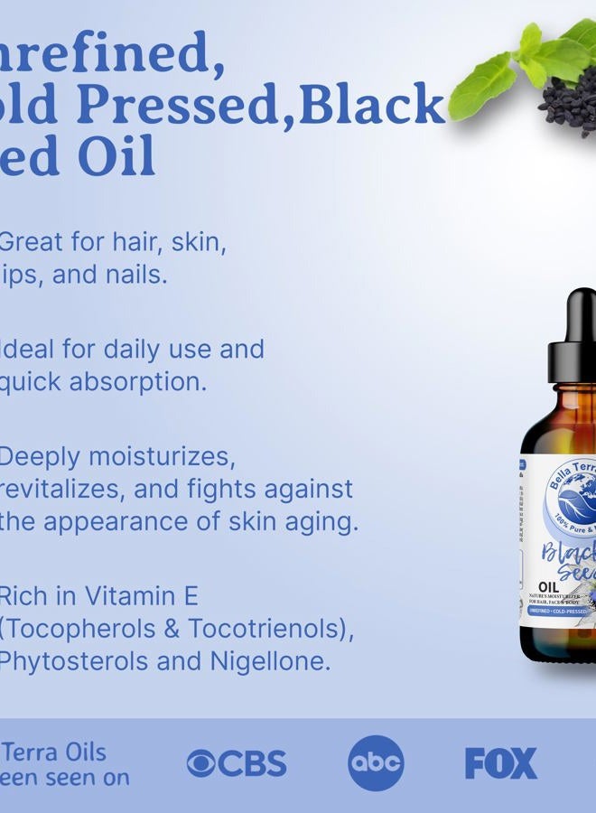 Bella Terra Oils Black Seed Oil 16oz - Purity from Black Cumin Seeds, Bursting with Omega Fatty Acids & Vitamins, Enhance Your Beauty Regimen - Image 3