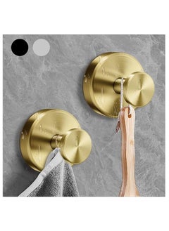 Matte Gold Suction Hooks for Shower, Bathroom, Kitchen, Glass Doors, Mirrors, and Tiles for Hanging Loofahs, Towels, Coats, Bath Robes – Supports up to 15 lbs, Waterproof, Rustproof – 2 Pack - pzsku/Z2243AB6F4E2E9AA85928Z/45/_/1736234212/e6187a56-d165-4e87-ad81-5260c146e7b1