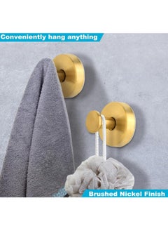 Matte Gold Suction Hooks for Shower, Bathroom, Kitchen, Glass Doors, Mirrors, and Tiles for Hanging Loofahs, Towels, Coats, Bath Robes – Supports up to 15 lbs, Waterproof, Rustproof – 2 Pack - pzsku/Z2243AB6F4E2E9AA85928Z/45/_/1736234252/0cbfb87b-1b83-4d2f-b29d-dd0f2089737d