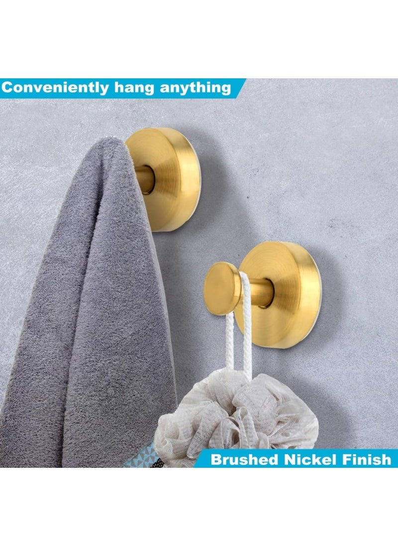 YQbest Matte Gold Suction Hooks for Shower, Bathroom, Kitchen, Glass Doors, Mirrors, and Tiles for Hanging Loofahs, Towels, Coats, Bath Robes – Supports up to 15 lbs, Waterproof, Rustproof – 2 Pack  - Image 2