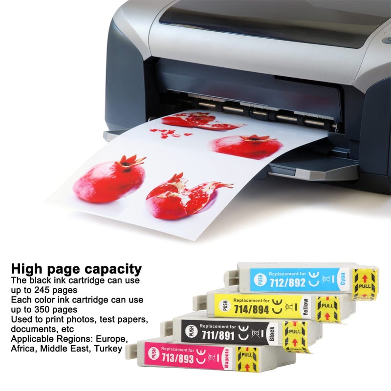 4Pcs High Capacity Printer Ink Cartridge for D78 D92 D120 Black Cyan Magenta Yellow - Image 4