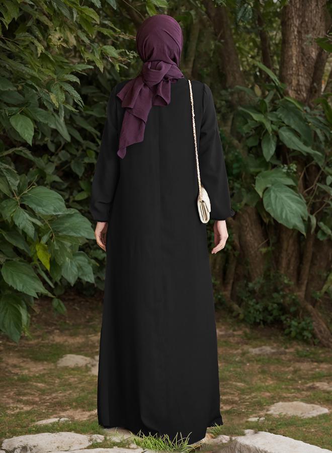 Take Two Take Two Women Solid Cuffed Sleeves Jalabiya with Zip Front - Image 3
