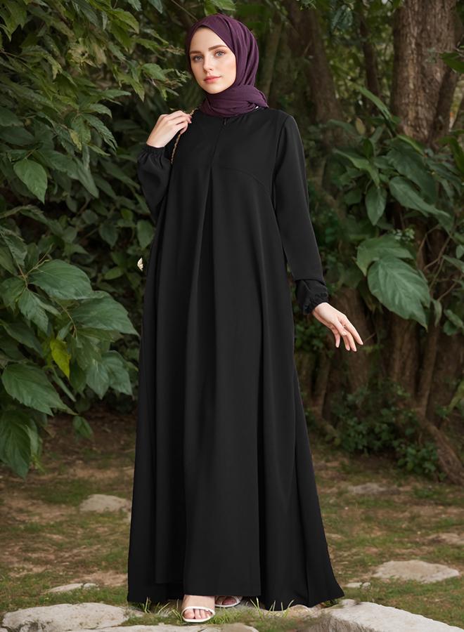 Take Two Take Two Women Solid Cuffed Sleeves Jalabiya with Zip Front - Image 2
