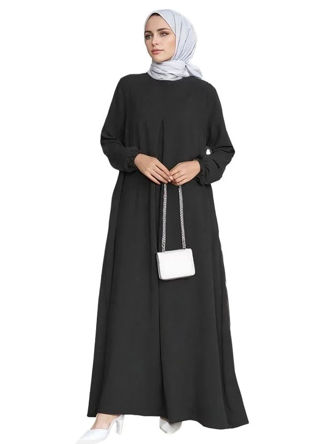 تايك تو جلابية نسائية بأكمام مكشكشة وسحاب أمامي
