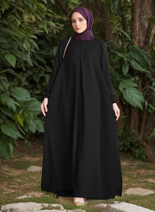 Take Two Take Two Women Solid Cuffed Sleeves Jalabiya with Zip Front - Image 1