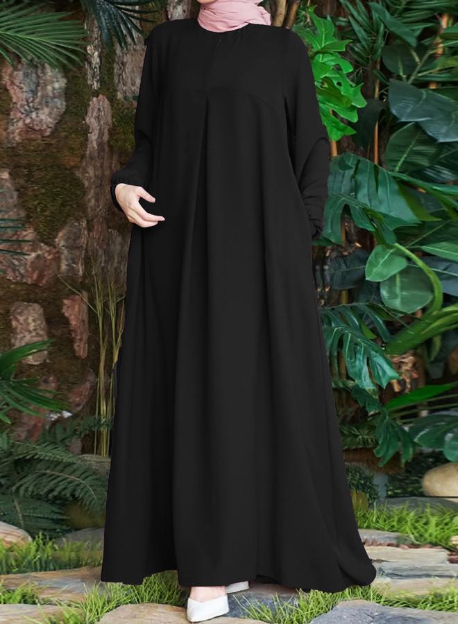 Take Two Take Two Women Solid Cuffed Sleeves Jalabiya with Zip Front - Image 5