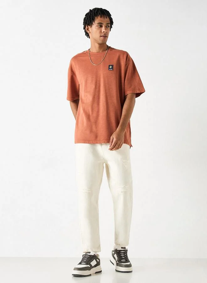 Lee Cooper Lee Cooper Oversized T-shirt with Crew Neck and Short Sleeves