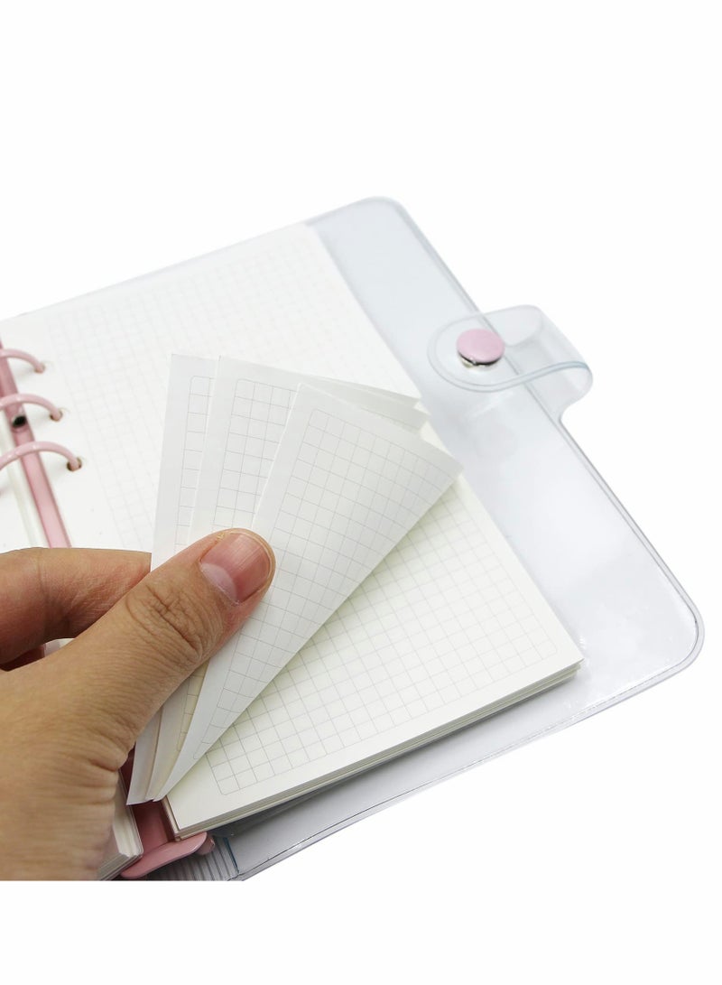 SYOSI A6 Binder Cover Notebook, Soft PVC Cute Cartoon Refillable 6 Ring Loose Leaf Round Personal Journal with Insert Paper, Pocket, Snap Button Closure - Image 4