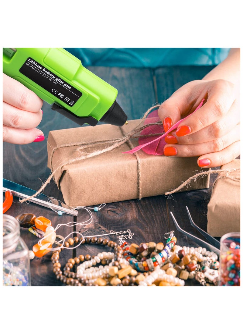 ASIV Belita Type-c Cordless Hot Glue Gun with 20PCS Glue Sticks 15s Fast Preheating Smart Power-Off 5000 mAh Wireless Hot Melt Glue Gun Kit for Jewelry Arts Crafts DIY Festival, Green  - Image 2
