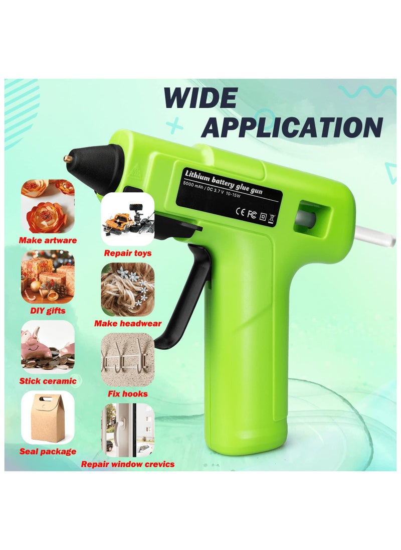 ASIV Belita Type-c Cordless Hot Glue Gun with 20PCS Glue Sticks 15s Fast Preheating Smart Power-Off 5000 mAh Wireless Hot Melt Glue Gun Kit for Jewelry Arts Crafts DIY Festival, Green  - Image 4