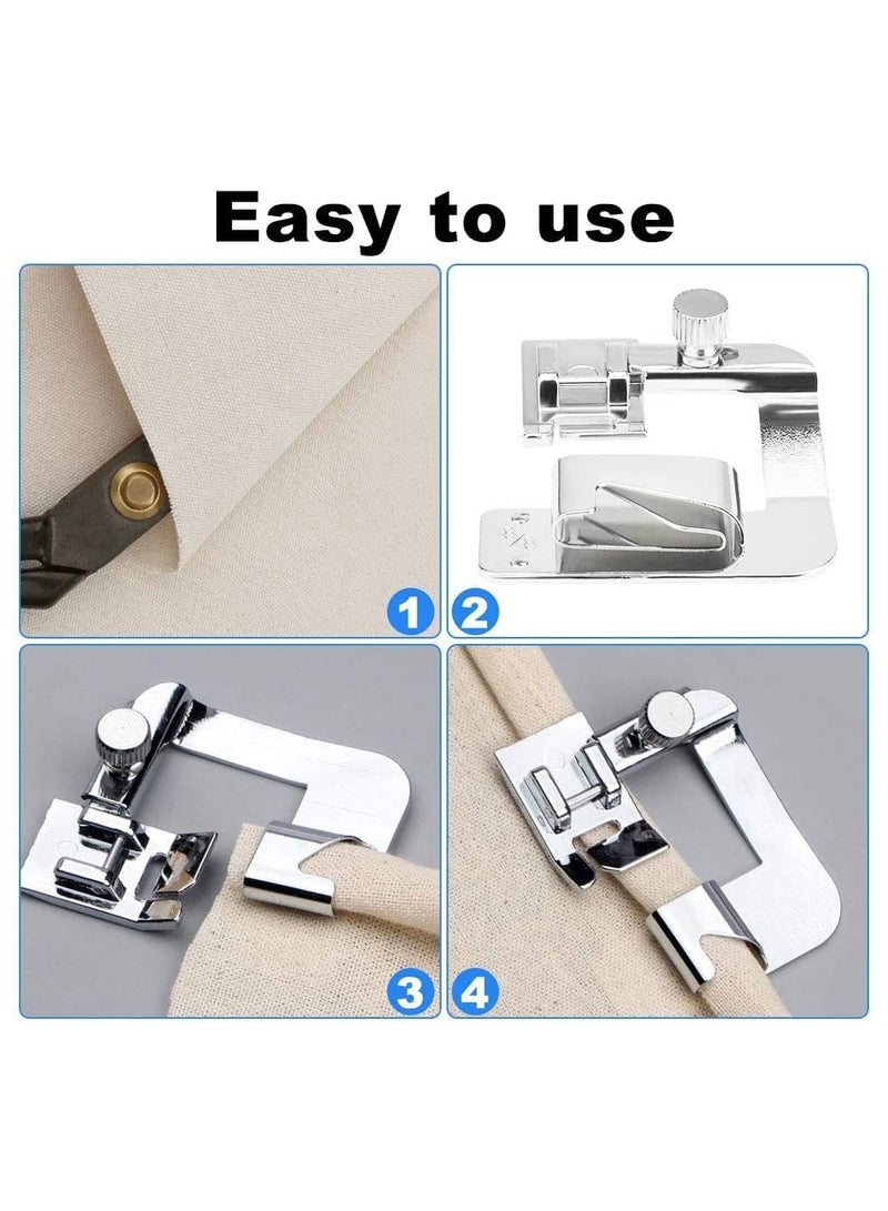 SYOSI 6 Sewing Machine Presser Kit 3 Narrow Rolled Hem Sewing Machine Presser Foot 3 Rolled Hem Pressure Foot Sewing Machine Presser Foot Hemmer Foot Set for Household - Image 3