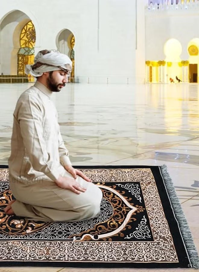 أرام سجادة صلاة قابلة للطي وخرزات صلاة بتصميم أنيق مع صندوق هدايا أسطواني للصلاة للرجال والنساء والأطفال  - Image 2