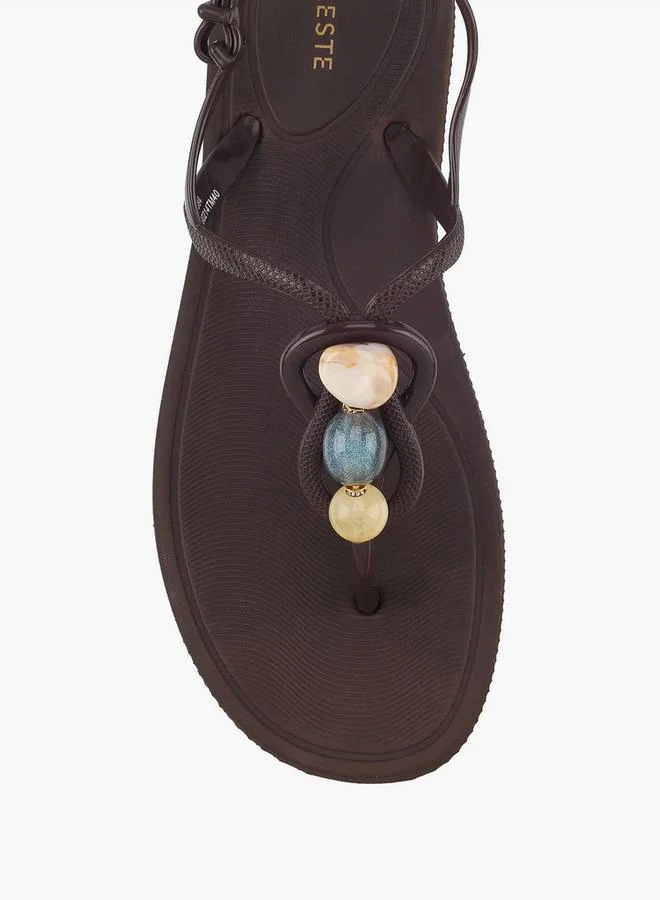Celeste BROWN Women Embellished Sandals for Women | Best Price UAE