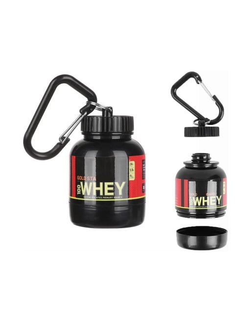 Portable Protein Powder Container with Funnel & Belt Key Chain - 100ml Capacity for Easy Nutrition On-the-Go(2 PCS)