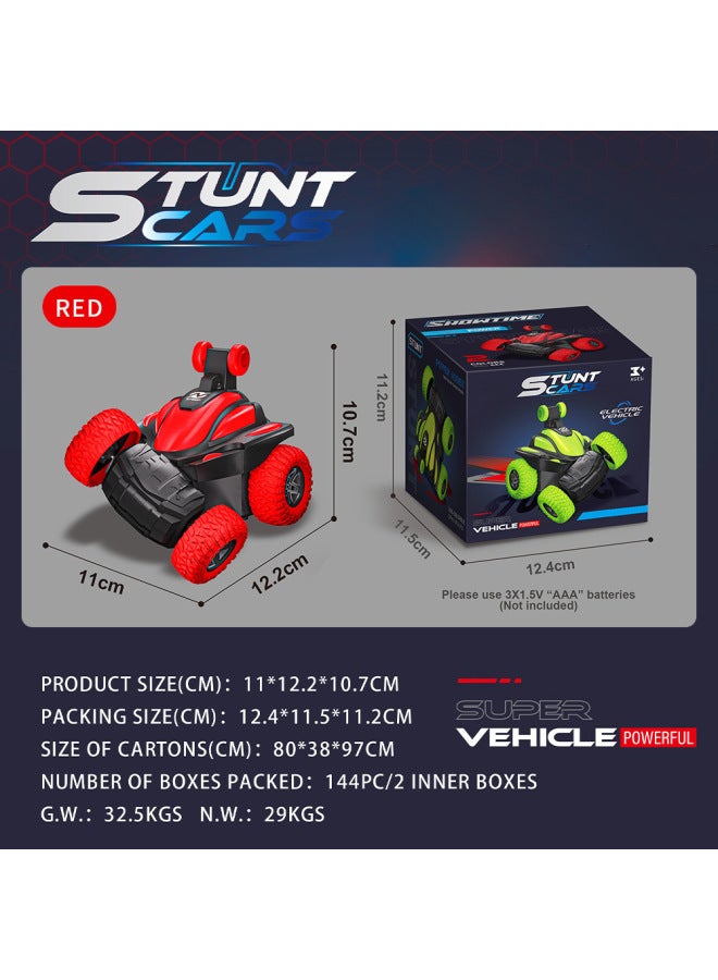 Children's Electric Remote Control Car 360 Rotating Stunt Dipper Boy Flash Model Toy-Color:Red-Electric Stunt Dipper-Proportion:Color Box - Image 1