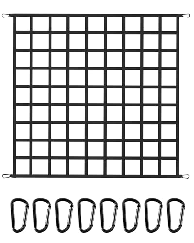 LuckyStraps The First Flat Bungee Cargo Net for Pickup Truck Bed, 4' x 4' Stretches to 10' x 10', 25 MM Heavy Duty Cargo Net with 2 Using Modes, for Dodge RAM, Ford, Chevy, Toyota, etc - Image 1