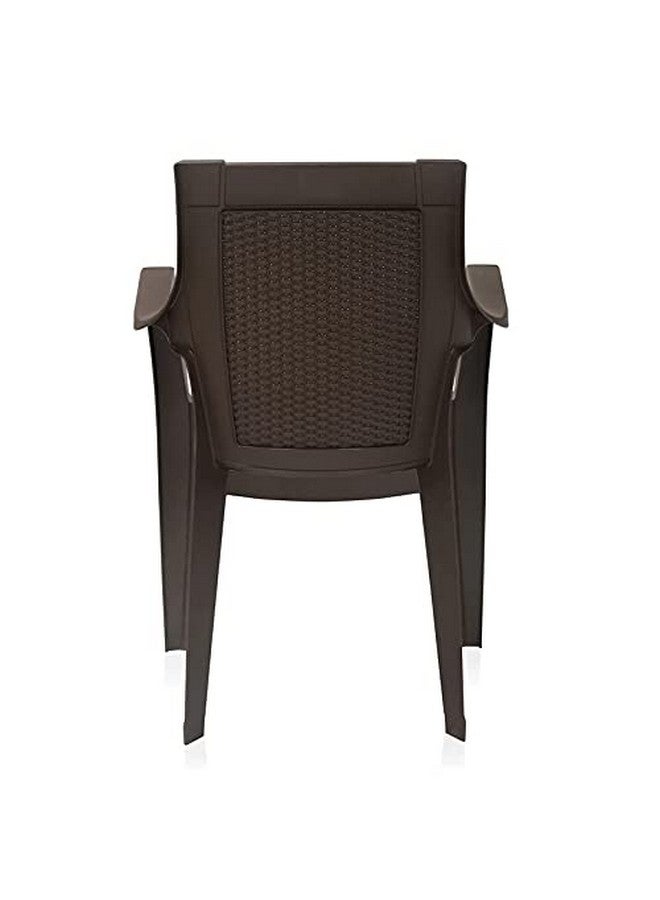 NILKAMAL Nilkamal Plastic Chair for Living Room with Arm | 3 Year Warranty | for Home, Living Room, Outdoor | Season Rust Brown Colour | Mystique - Image 5