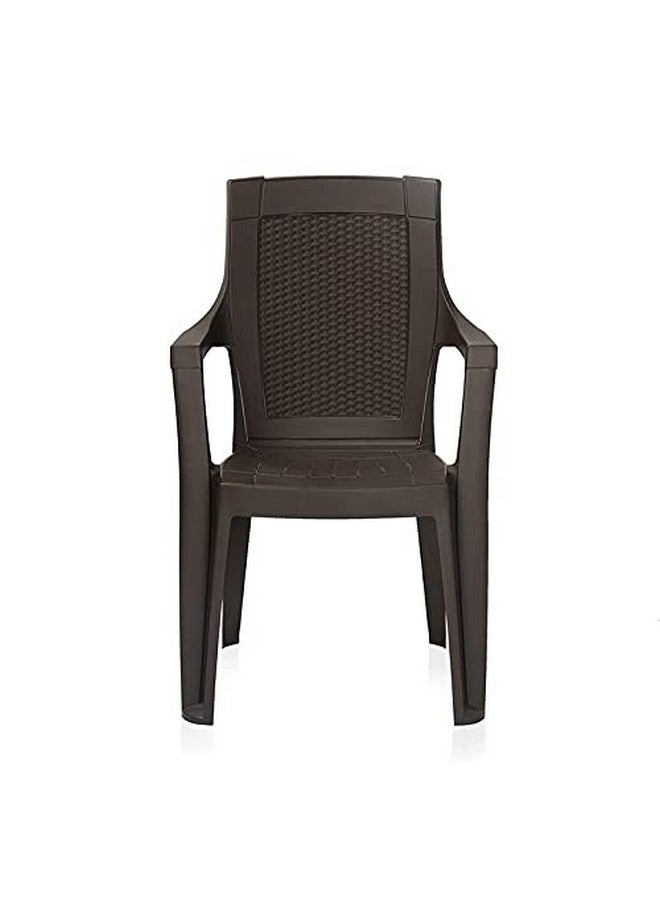 NILKAMAL Nilkamal Plastic Chair for Living Room with Arm | 3 Year Warranty | for Home, Living Room, Outdoor | Season Rust Brown Colour | Mystique - Image 1
