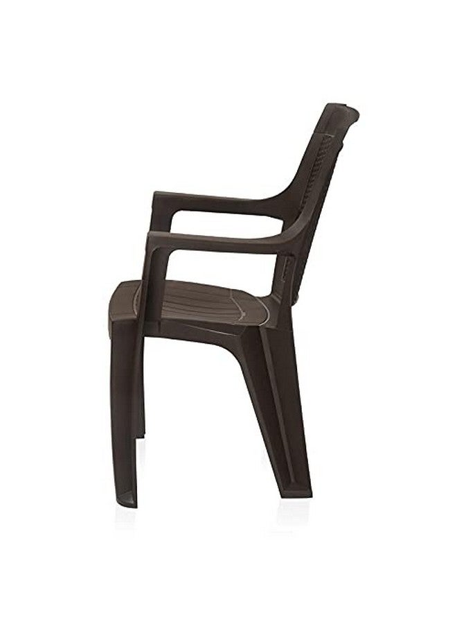 NILKAMAL Nilkamal Plastic Chair for Living Room with Arm | 3 Year Warranty | for Home, Living Room, Outdoor | Season Rust Brown Colour | Mystique - Image 4