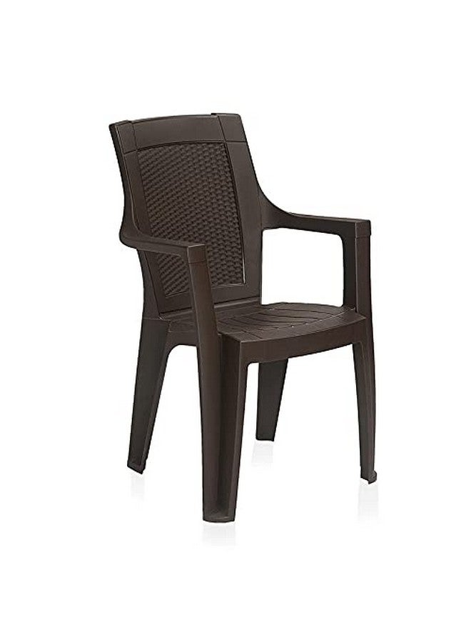 NILKAMAL Nilkamal Plastic Chair for Living Room with Arm | 3 Year Warranty | for Home, Living Room, Outdoor | Season Rust Brown Colour | Mystique - Image 2