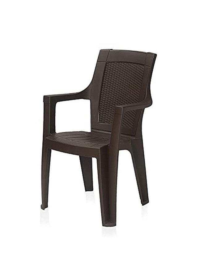 NILKAMAL Nilkamal Plastic Chair for Living Room with Arm | 3 Year Warranty | for Home, Living Room, Outdoor | Season Rust Brown Colour | Mystique - Image 3