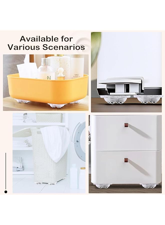 erorex 8Pcs Self Adhesive Caster Wheels 360 Degree Rotation Stainless Steel Paste Sticky Wheels Universal Mini Swivel Caster Wheels For Bins Appliances - Image 3