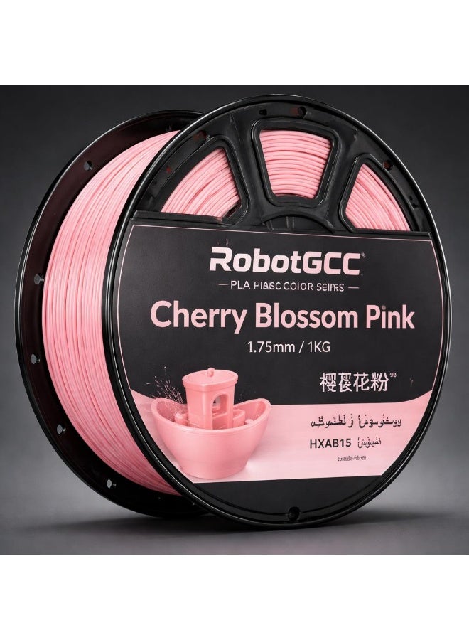 وبوت جي سي سي خيوط طباعة ثلاثية الأبعاد RobotGCC PLA باللون وردي أزهار الكرز، قطر 1.75 مم ووزن 1 كجم، بثق سلس وتشوه منخفض والتصاق قوي للطبقات، لطابعات FDM والنماذج والمجسمات - Image 2