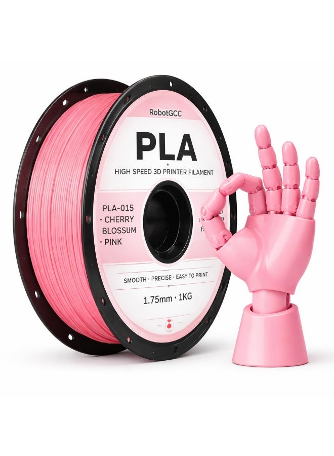 وبوت جي سي سي خيوط طباعة ثلاثية الأبعاد RobotGCC PLA باللون وردي أزهار الكرز، قطر 1.75 مم ووزن 1 كجم، بثق سلس وتشوه منخفض والتصاق قوي للطبقات، لطابعات FDM والنماذج والمجسمات - Image 1